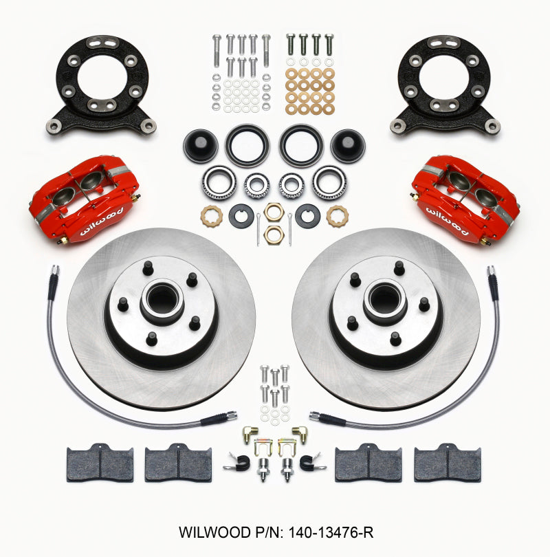 Wilwood FDL-M Front Kit, 11.30" 1 PC Rotor&Hub, Red, 1965-1969 Mustang Disc 140-13476-R Photo - Primary