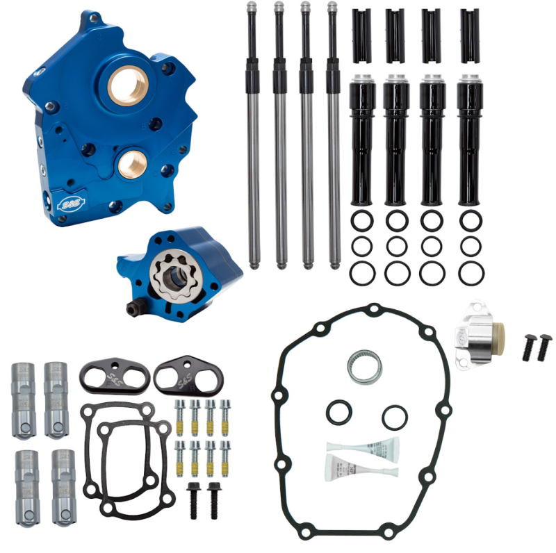 S&S Cycle 2017+ M8 Water Cooled Models Cam Chest Kit w/o Cam - Black Pushrod Tubes & Chain Tensioner 310-1264 310-1264 User 1
