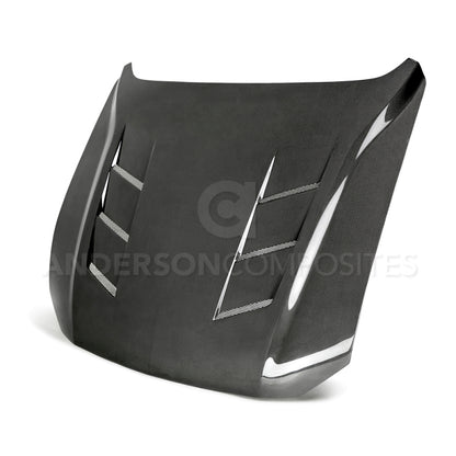 Anderson Composites 2018 Ford Mustang GT Type-SA Style Heat Extractor Double Sided Carbon Fiber Hood AC-HD18FDMU-SA-DS AC-HD18FDMU-SA-DS Photo - Primary