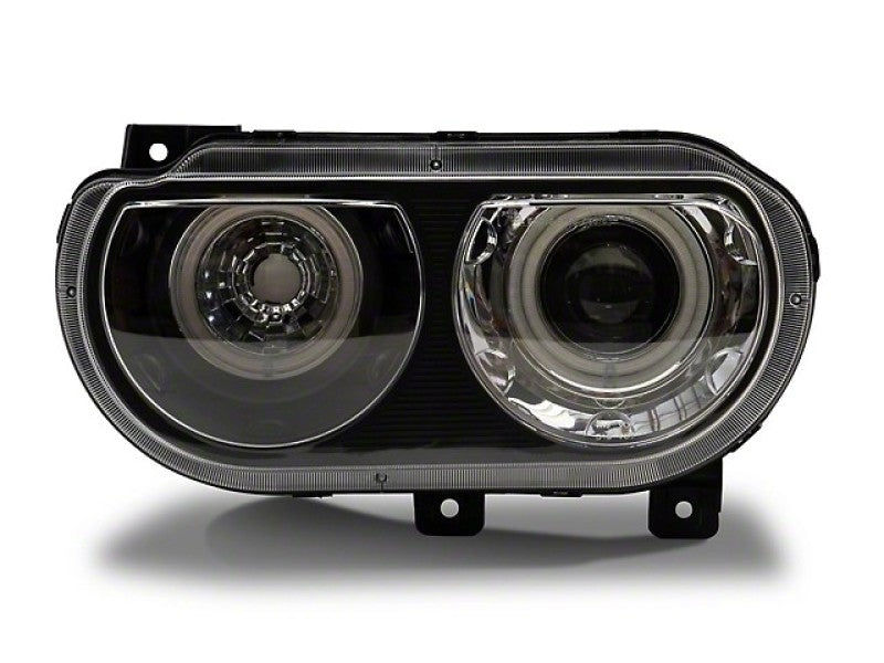 Raxiom 08-14 Dodge Challenger Dual LED Halo Projector Headlights- Black Housing (Clear Lens) CH3684