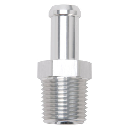 Edelbrock Hose End, Straight, 1/2" NPT to 1/2" Barb, Clear Anodize 8121 Photo - Primary