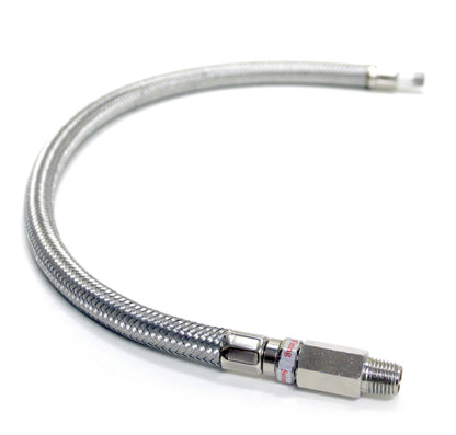Kleinn Air Horns Kleinn 18In Stainless Steel Braided Leader Hose w/ Check Valve-1/4In M NPT Inlet/ 1/4In M NPT Outlet 30202 30202 Photo - Primary