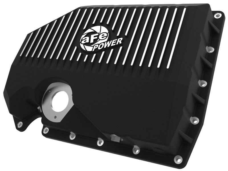 aFe 05-19 VW 1.8L/2.0L w/ Oil Sensor Engine Oil Pan Black POWER Street Series w/ Machined Fins 46-71210B 46-71210B Photo - Primary