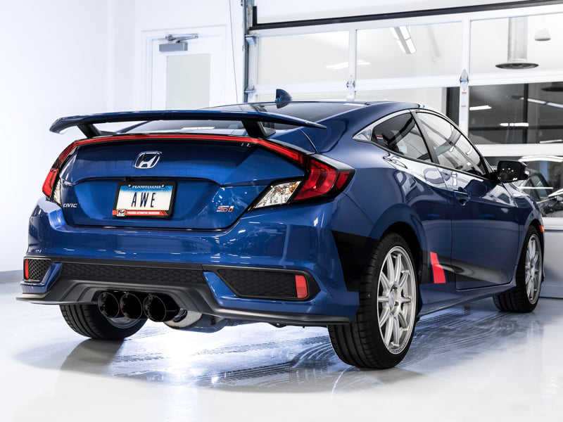 AWE Tuning 2016+ Honda Civic Si Touring Edition Exhaust w/Front Pipe & Triple Diamond Black Tips 3015-53014 3015-53014 Photo - Mounted