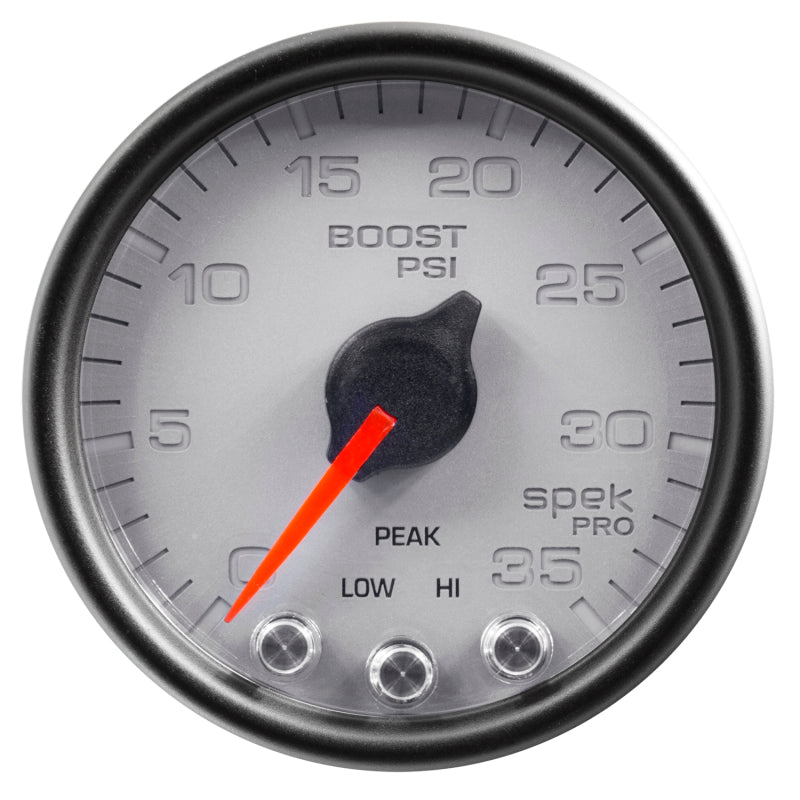 AutoMeter Gauge Boost 2-1/16in. 35PSI Stepper Motor W/Peak & Warn Silver/Blk Spek-Pro P30322 P30322 User 2