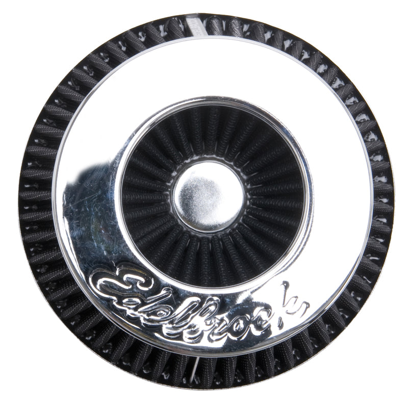 Edelbrock Air Filter, Pro-Flo Series, Conical, 3.7" Tall, Black/Chrome 43610 Photo - out of package