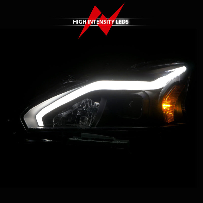 ANZO 13-15 Nissan Altima (w/o Factory HID Bulbs) Projector Headlights - w/ Light Bar Black Housing 121569 121569 User 5
