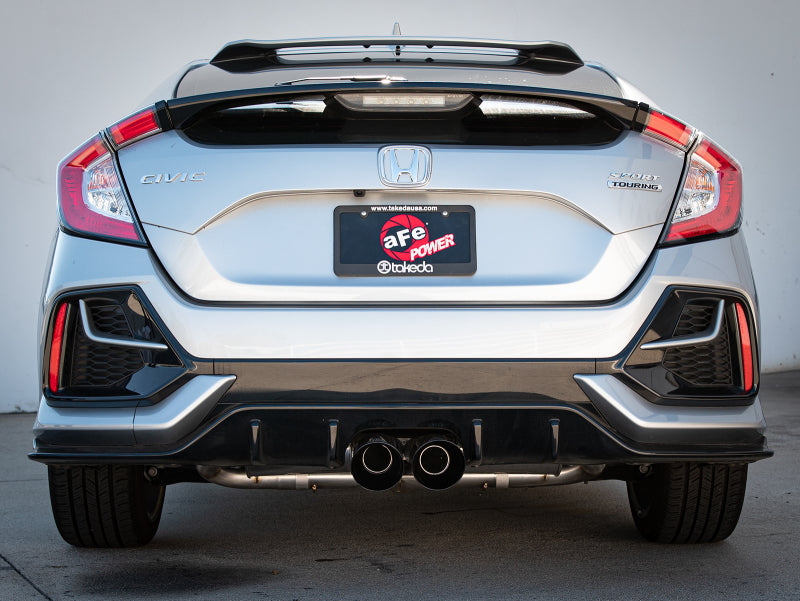 aFe Takeda 3in 304 SS Cat-Back Exhaust System w/Black Tips 17-20 Honda Civic Sport L4-1.5L (t) 49-36624-B 49-36624-B Photo - Mounted