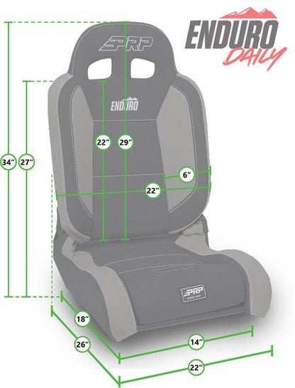 PRP Seats PRP EnduroDaily Reclining Suspension Seat - Black Suede - Passenger A8701045-241 A8701045-241 Photo - Close Up