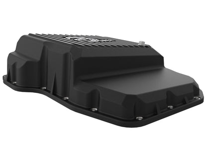 aFe Transmission Pan (Black w/ Machined Fins) 13-19 Dodge Diesel Trucks L6-6.7L (td) 46-71160B 46-71160B Photo - Unmounted