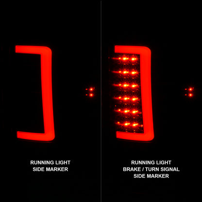 ANZO 2007-2013 GMC Sierra LED Tail Lights w/ Light Bar Black Housing Smoke Lens 311389 311389 Photo - Unmounted