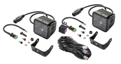 Hella Universal Black Magic 3.2in L.E.D. Cube Kit - Flood Beam (Long Range) 358176821 358176821 Photo - out of package
