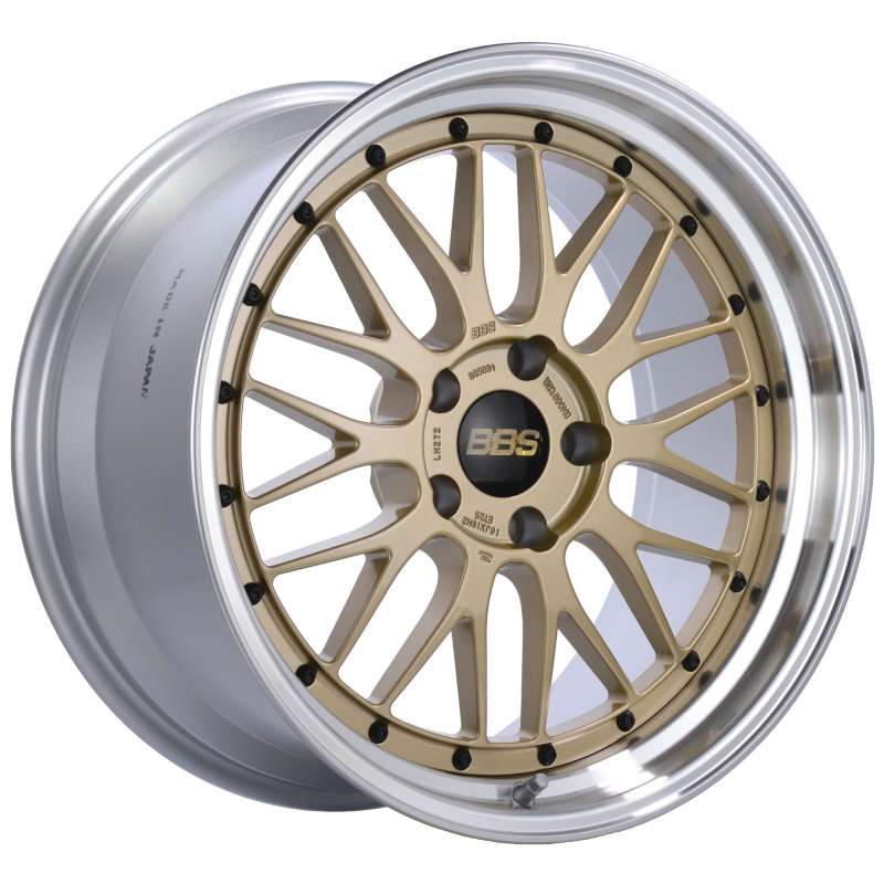 BBS LM 19x10 5x120 ET25 Gold Center Polished Lip Wheel -82mm PFS/Clip Required LM272GPK LM272GPK Photo - Primary