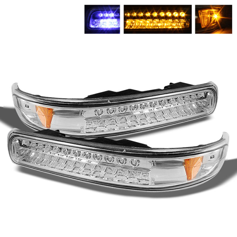 SPYDER Xtune Chevy Silverado 99-02 LED Amber Bumper Lights Chrome CBL-CS99-LED-E 5014573 5014573 Photo - Primary