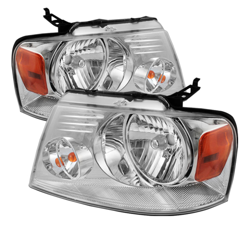 SPYDER Xtune Ford F150 04-08 Amber Crystal Headlights Chrome HD-JH-FF15004-AM-C 5069825 5069825 Photo - Primary