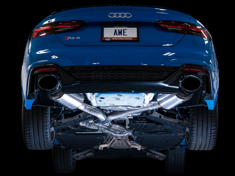 AWE Tuning Audi B9.5 RS 5 Coupe Non-Resonated Touring Edition Exhaust - RS-Style Diamond Black Tips 3015-33123 3015-33123 Photo - Mounted