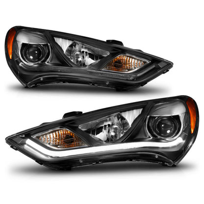 Anzo 2013-2015 Hyundai Genesis Projector Headlights w/ Plank Style Design B 121511 Photo - Unmounted