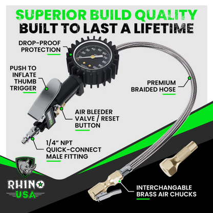 Rhino USA 100 Psi Analog Tire Inflator Gauge RGAUGE-0100 RGAUGE-0100 User 1