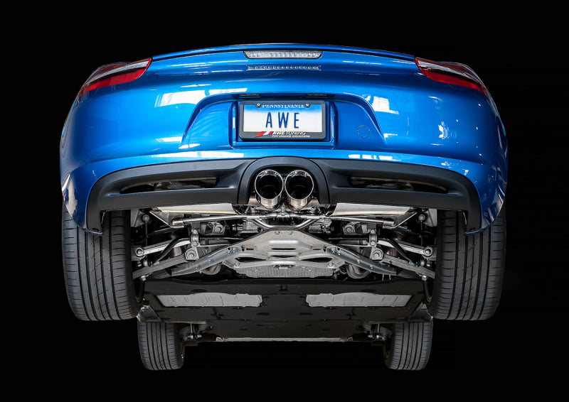 AWE Tuning Porsche 981 Performance Exhaust System - w/Chrome Silver Tips 3010-32020 3010-32020 Photo - Mounted