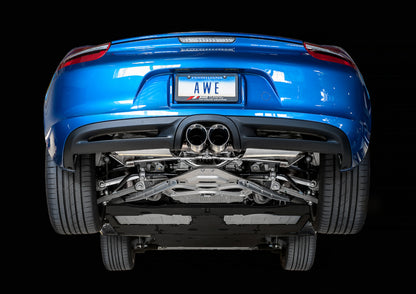 AWE Tuning Porsche 981 Performance Exhaust System - w/Chrome Silver Tips 3010-32020 3010-32020 Photo - Mounted