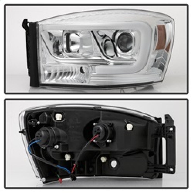 Spyder Dodge Ram 1500 06-08 V2 Projector Headlights - Light Bar DRL - Chrome (PRO-YD-DR06V2-LB-C) 5085290 5085290 Photo - Unmounted