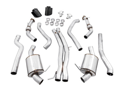AWE Tuning Audi B9.5 RS 5 Coupe Non-Resonated Touring Edition Exhaust - RS-Style Diamond Black Tips 3015-33123 3015-33123 Photo - out of package