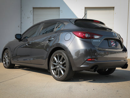 aFe Takeda 2-1/2in 304 SS Cat-Back Exhaust w/ Black Tips 14-18 Mazda 3 L4 2.0L/2.5L 49-37015-B 49-37015-B Photo - Mounted