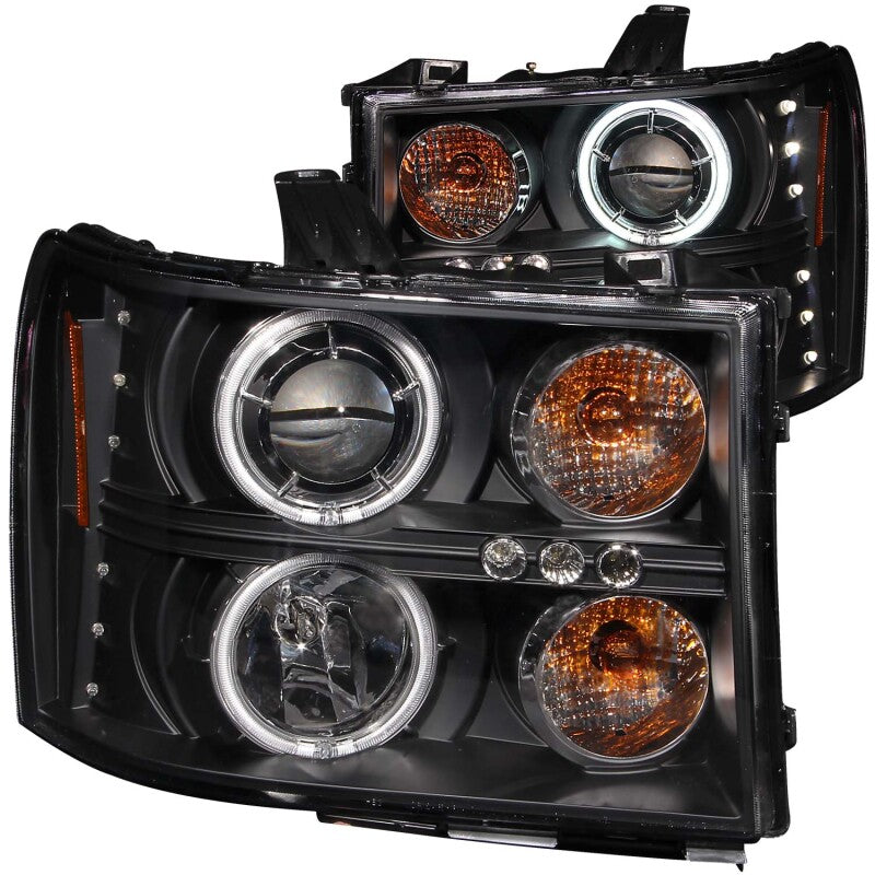 Anzo 2007-2013 Gmc Sierra 1500 Projector Headlights w/ Halo Black 111125 Photo - Primary