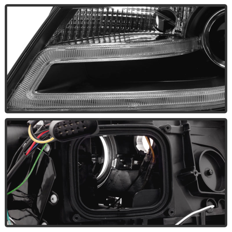Spyder Audi A4 09-12 Projector Headlights Halogen Model Only - DRL LED Black PRO-YD-AA408-DRL-BK 5081544 5081544 User 1
