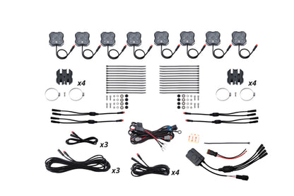 Diode Dynamics Stage Series SXS Rock Light Installer Kit - RGBW M8 w/Controller (8-pack) DD7753C DD7753C Photo - Primary