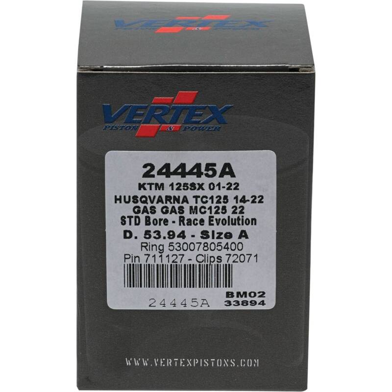 Vertex Pistons Vertex Piston 01-24 KTM 125 SX 125cc Cast Race Evolution Piston Kit 24445A 24445A Photo - Primary