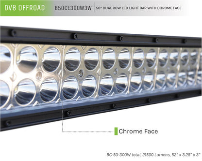 DV8 Offroad Chrome Series 50in Light Bar 300W Flood/Spot 3W LED B50CE300W3W B50CE300W3W Product Brochure - a specific brochure describing a Product