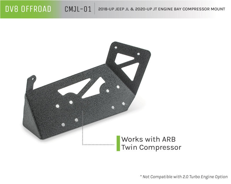 DV8 Offroad 2018+ Jeep JL / JT Engine Bay Compressor Mount CMJL-01 CMJL-01 Product Brochure - a specific brochure describing a Product