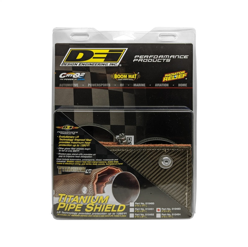 DEI Pipe Shield 4in w x 8in - w/ Stainless Steel Clamps - Titanium 10453 10453 Photo - Unmounted