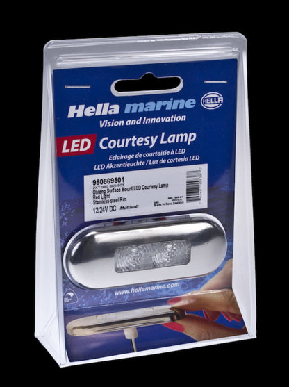 Hella Courtesy Lamp Red Md12/24 Ss Sim 2Xt 980869501 980869501 Photo - out of package