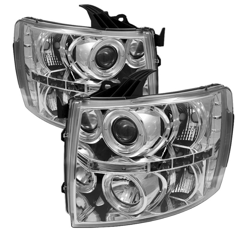 Spyder Chevy Silverado 1500 07-13 Projector Headlights LED Halo LED Chrm PRO-YD-CS07-HL-C 5009500 5009500 Photo - Primary