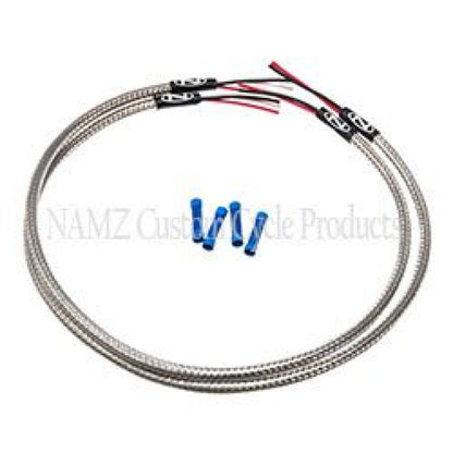 NAMZ Turn Signal Harness 24in. (SS Braided & Clear Coated - For Triple Tree Mounted Signals) NTSH-2402 NTSH-2402 Photo - Primary