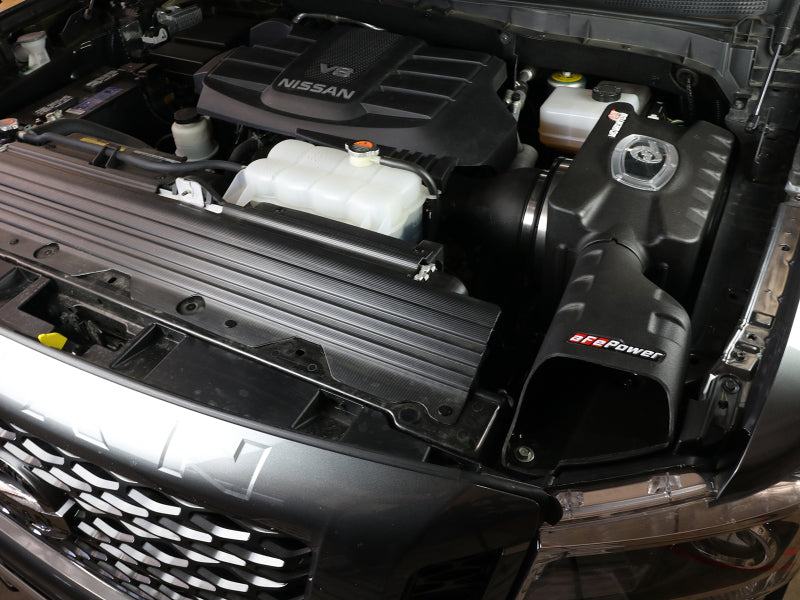 aFe Momentum GT Dynamic Air Scoop 17-19 Nissan Titan XD V8-5.6L 50-70034S 50-70034S Photo - Mounted