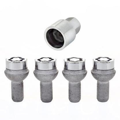 McGard Wheel Lock Bolt Set - 4pk. (Radius Seat) M12X1.5 / 17mm Hex / 20.6mm Shank Length - Chrome 28176 28176 Photo - Primary