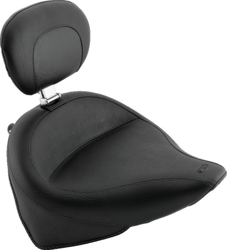 Mustang Motorcycle Mustang 00-15 Harley Softail Standard Rear Tire Wide Touring Solo Seat w/Driver Backrest - Black 79487 79487 Photo - Primary