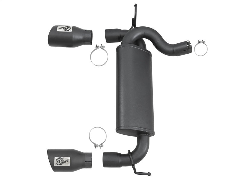 aFe Rebel Series 2.5in 409 Stainless Steel Axle-Back Exhaust System w/ Bla 49-48061-B Photo - Unmounted