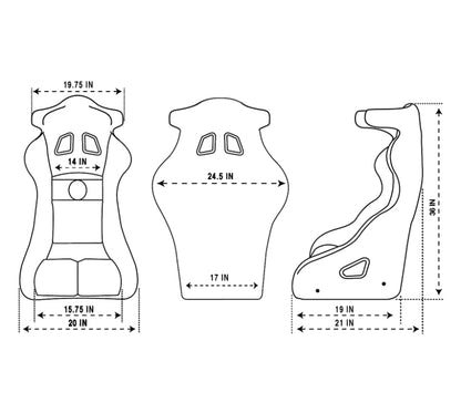 NRG FIA Competition Seat w/ Competition Fabric/ FIA homologated/ Head Containment - Medium FRP-RS600M FRP-RS600M Photo - Primary