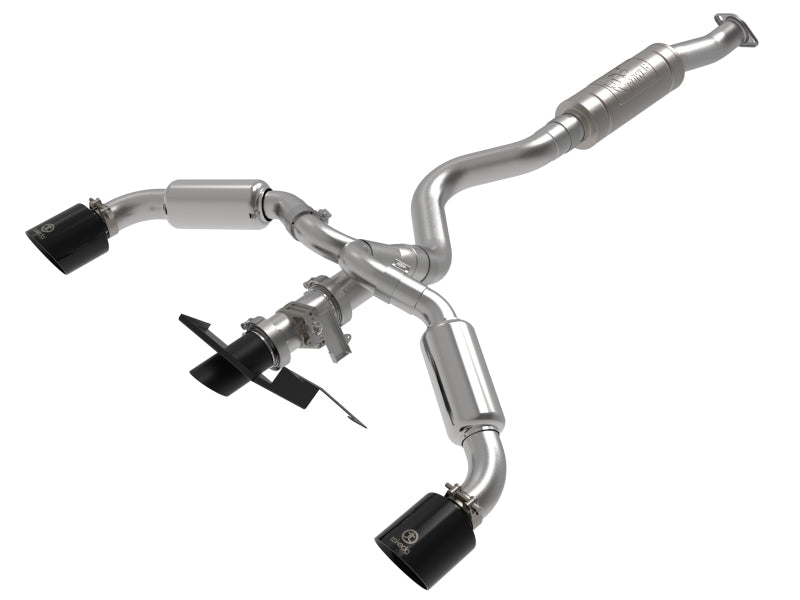 aFe 23-24 Toyota GR Corolla L3 1.6L (t) Gemini XV 3in to 2-1/2in Cat Back Exhaust w/ Black Tips 49-36067-B