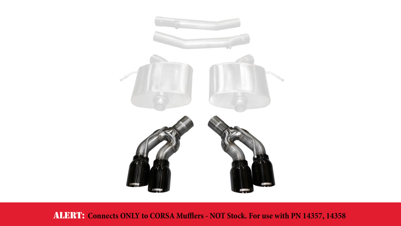 Corsa Performance 16-17 Cadillac CTS-V 2.75in Inlet / 4.0in Outlet Black PVD Tip 14359BLK Photo - Primary