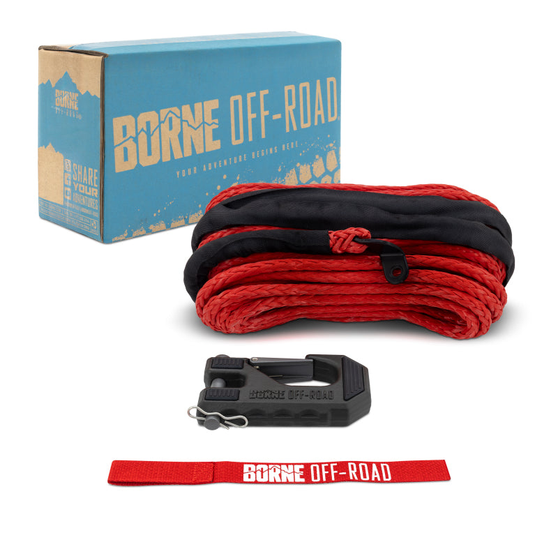 Borne Off-Road Winch Hook - 3/8in Rope - Hand Strap - Red BNWN-SR-38-85KRD BNWN-SR-38-85KRD Photo - Primary
