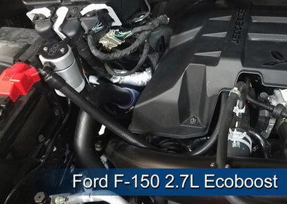 J&L 2011-2023 Ford F-150 2.7L/3.5L/5.0L Passenger Side Oil Separator 3.0 - Clear Anodized 3016P-C 3016P-C Photo - Mounted