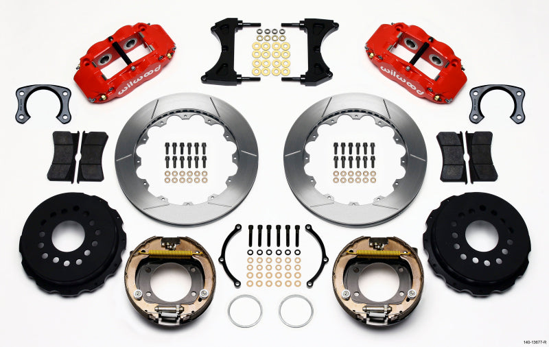 Wilwood Narrow Superlite 4R Rear P-Brk Kit 12.88in Red Big Ford  2.50in Off Stag Mount 140-13677-R 140-13677-R Photo - Primary