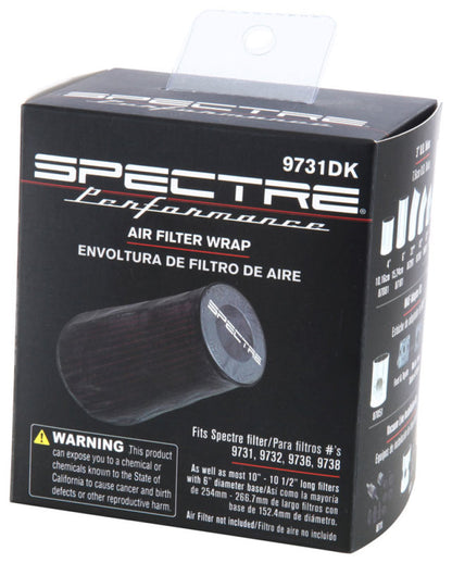 Spectre Universal Pre-Filter Wrap 6.125in. x 9.125in. - Black 9731DK 9731DK Photo - in package