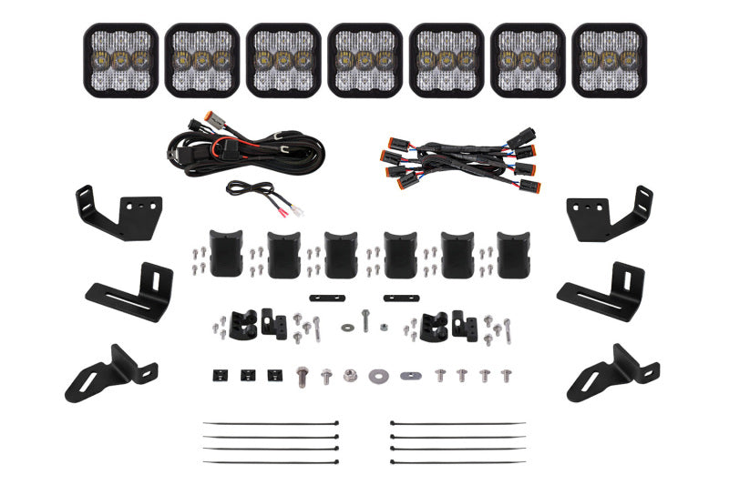 Diode Dynamics Prinsu/Sherpa Roof Racks- SS5 7-Pod CrossLink Mounting Kit - Sport White Combo DD7824 DD7824 Photo - Primary