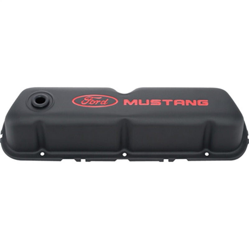 Ford Black Steel Valve Cover Set w/Mustang Logo FRD302-101 302-101 Photo - Primary